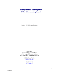 GSA Contract GS-10F054 - Interoperability Clearinghouse