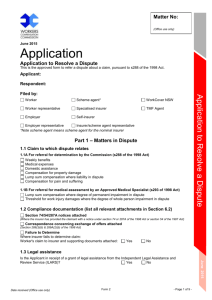Form 2 Application to Resolve a Dispute