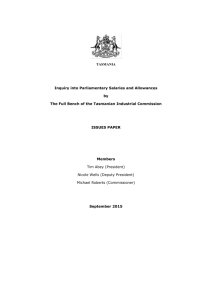 Issues Paper  - Tasmanian Industrial Commission