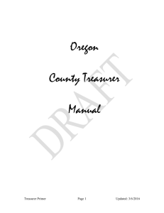 The Role of the Cash Manager - Oregon Association of County