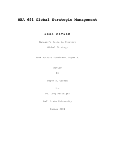MBA 691 Managers guide to strategy-Book