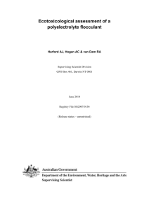 IR575 Ecotoxicological assessment of a polyelectrolyte flocculant