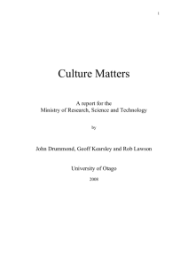Culture Matters - Ministry for Culture and Heritage