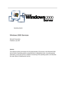 Windows 2000 Services
