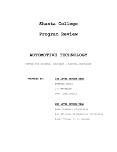 Shasta College Program Review AUTOMOTIVE TECHNOLOGY