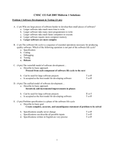 Problem 1 (20 points) General Questions about topics covered in class