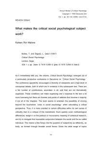 Ibáñez & Íñiguez's Critical Social Psychology