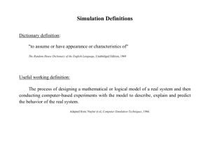 Simulation Definitions