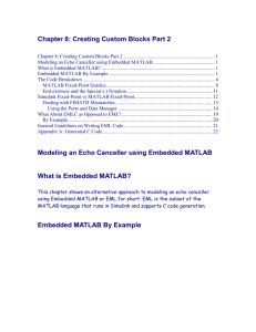 What is Embedded MATLAB?
