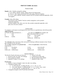 FRENCH VERBS - A Vos Plumes!