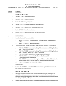 Section #27 11 19 - Structured Cabling for Communications Systems