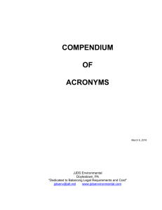 Acronyms - JJDS ENVIRONMENTAL