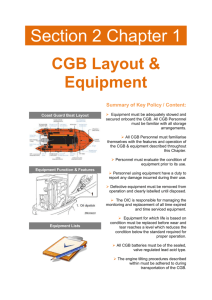 (2) 1.5 Storage of Equipment onboard the CGB