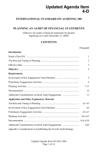 Updated Agenda Item 4-D - ISA 300