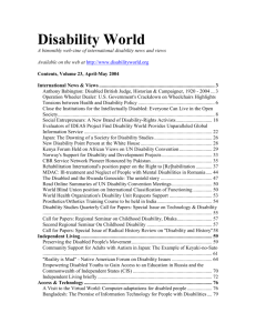 - Disability World