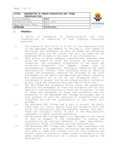 0015 Policy - Prevention of Fraud and Corruption APPROVED