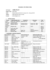 Özgeçmiş, YÖK formatı - Aksaray Üniversitesi