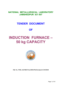 Induction Furnace - National Metallurgical Laboratory