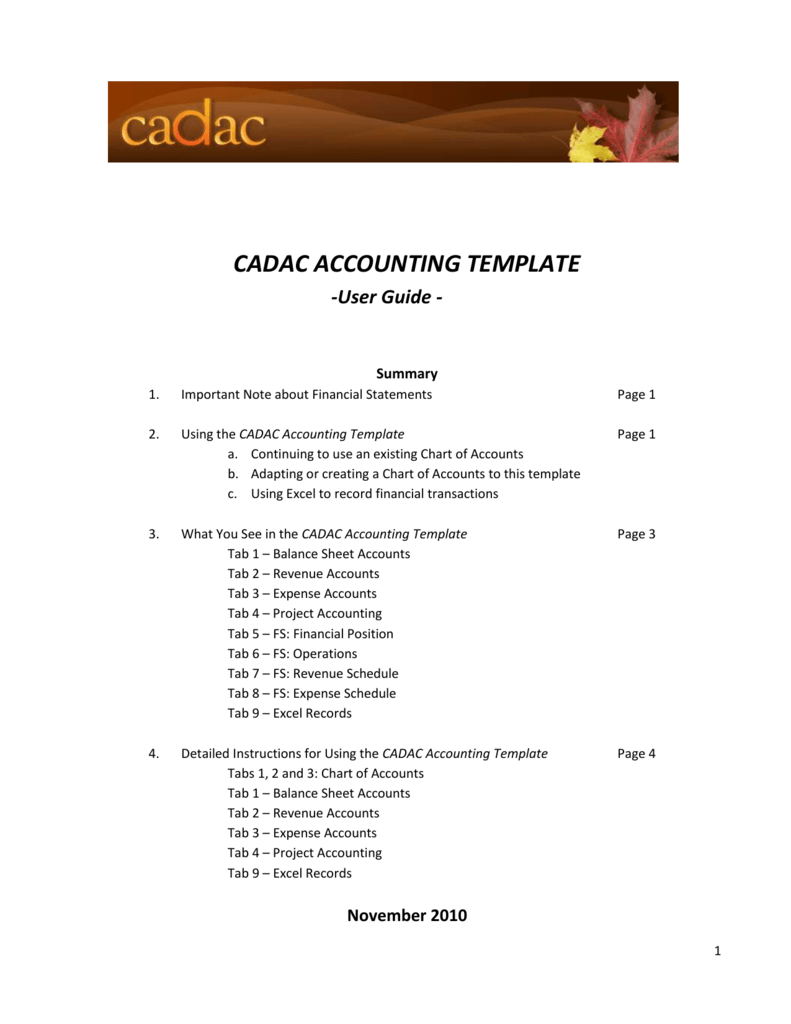 Detailed Chart Of Accounts Template