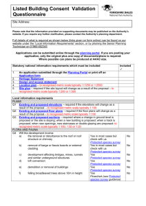Listed building consent validation questionnaire