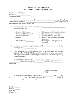 Affidavit of Parental Travel Consent for Minor