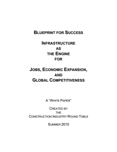 BLUEPRINT FOR SUCCESS: Infrastructure As The Engine For Jobs