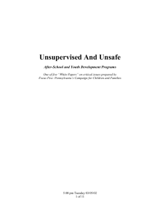 Unsupervised And Unsafe - Pennsylvania Partnerships for Children