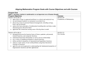 Spring 2014 Math Programmatic Goals and Objectives