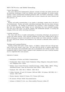 MCN 7202 Wireless and Mobile Networking