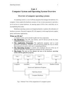 Operating Systems 1st unit notes upto interrupts