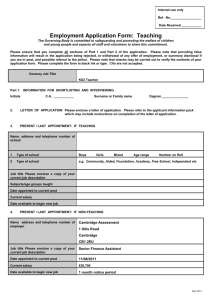 application for teaching appointment