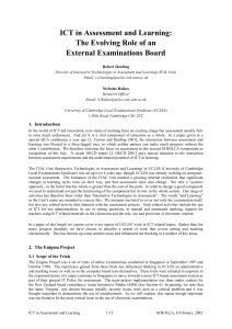 The Evolving Role of an External Examinations Board