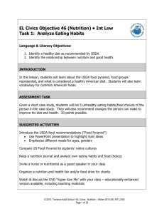 EL Civics Objective 46 (Nutrition) • Int Low Task 1: Analyze Eating