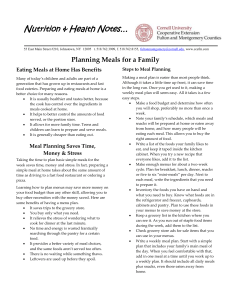 Planning Meals for a Family - Cornell Cooperative Extension of