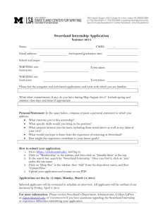 Sweetland Internship Application Summer 2015 Name: UMID
