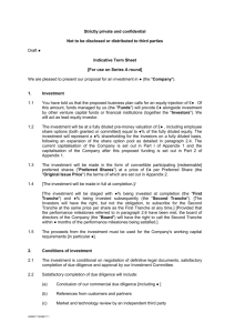 VI Example of a Term Sheet for a Series A round