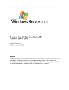 DHCP Features in Windows Server 2003