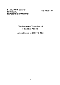 Amendments to SB-FRS 107 Financial Instruments: Disclosures
