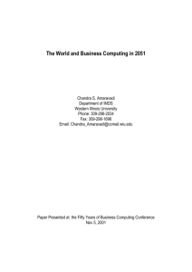 The World and Business Computing in 2051