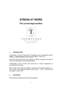 stress at work - The UK National Work