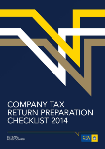 2014 Company Tax Return Checklist