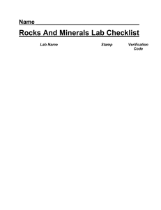 Rocks and Minerals