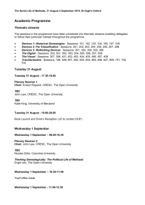 The Social Life of Methods, 31 August