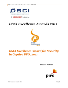 DSCI Excellence Award for Security in Captive BPO, 2011 DSCI