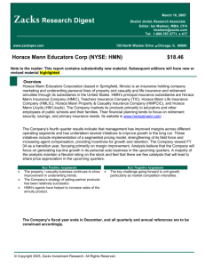 Horace Mann Educators Corp (NYSE: HMN) $18.46 Note to the