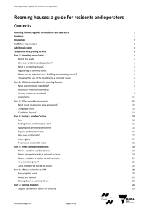 Rooming houses: a guide for residents and operators