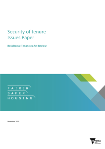 Security of tenure issues paper