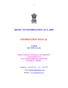 Click Here for RTI Manual - Directorate general of Shipping
