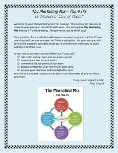 The Marketing Mix 4 Ps WebQuest