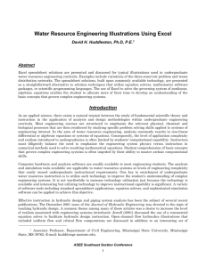 Water Resource Engineering Illustration Using Excel - ASEE